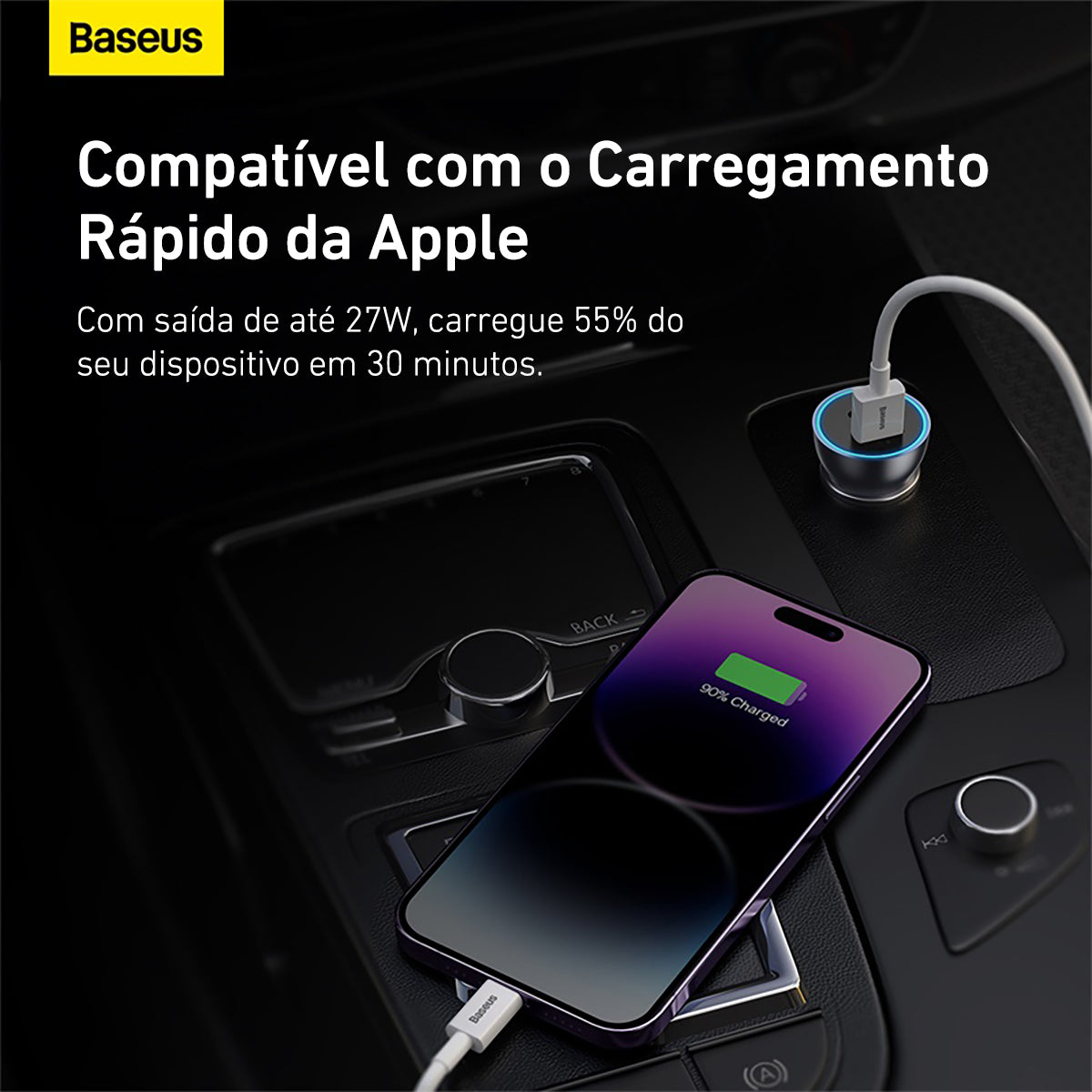 Carregador Veicular Usb-A + Usb-C Turbo 60w