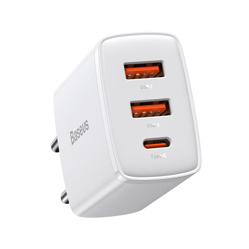 Carregador Turbo 30w Triplo Usb + Cabo 1m Branco