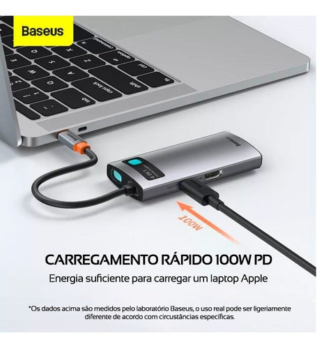 Hub Usb-c Baseus 4 Em 1 Dockstation Hdmi 4k Thunderbolt 3.0