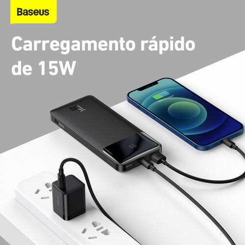 Powerbank 10000mah 15w Display Digital Carga Rápida