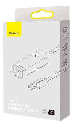 Adaptador Baseus Lite Series Ethernet Usb-a Rj45 Lan 100mbps