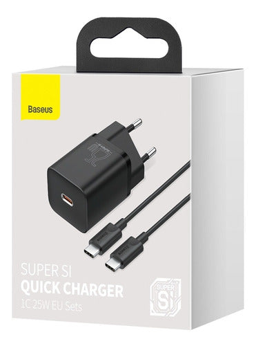 Carregador Rápido Usb-c Baseus Qc Pd 3.0 25w + Cabo Usb-c 1m