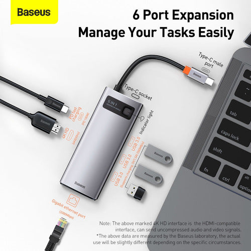 Adaptador Hub 6 Em 1 Tipo-c Hdmi 4k Docking Station