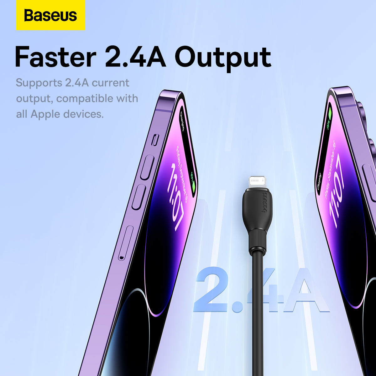 Cabo Rápido Baseus 2.4a P/ iPhone Usb Lightning 1,2m Pudding