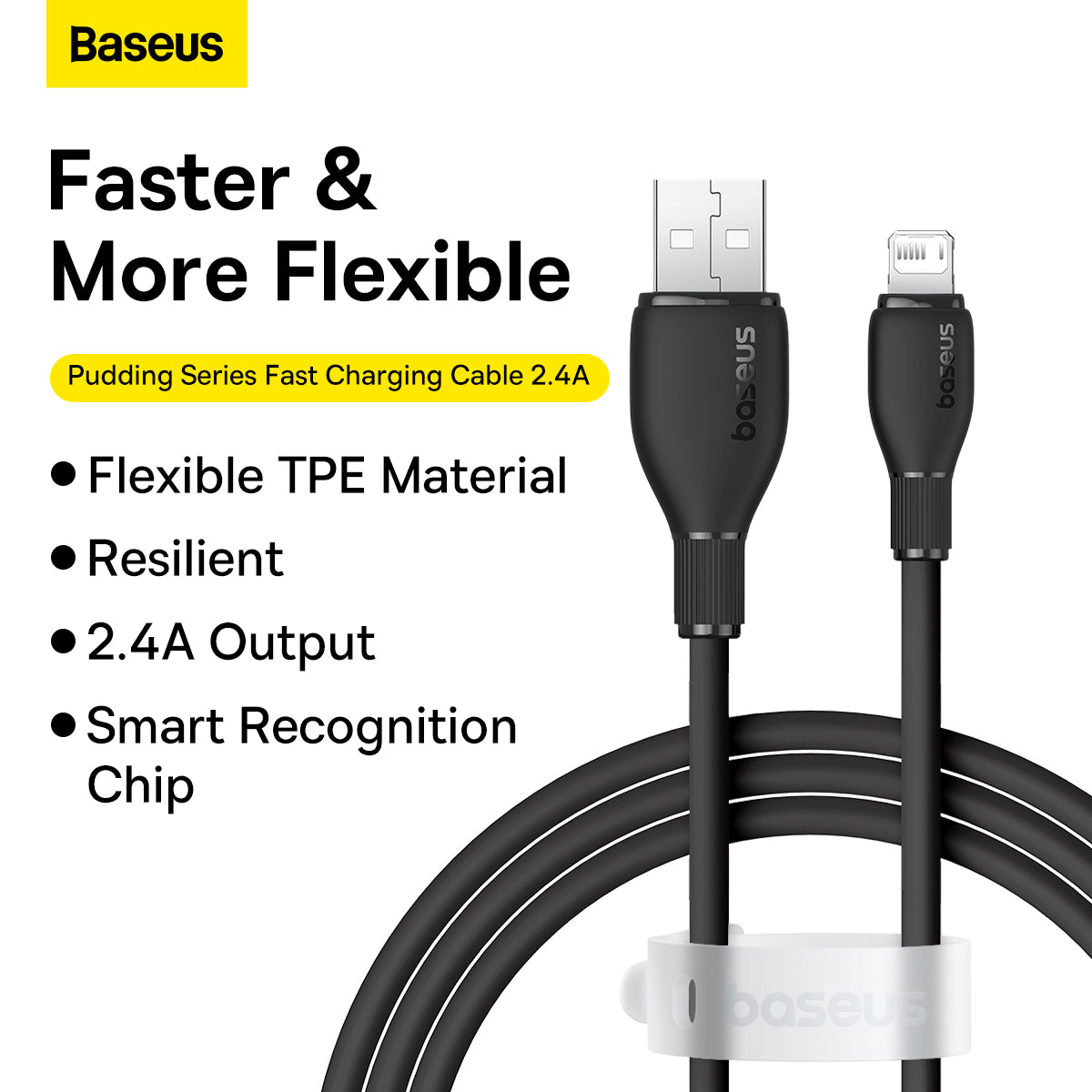 Cabo Rápido Baseus 2.4a P/ iPhone Usb Lightning 1,2m Pudding