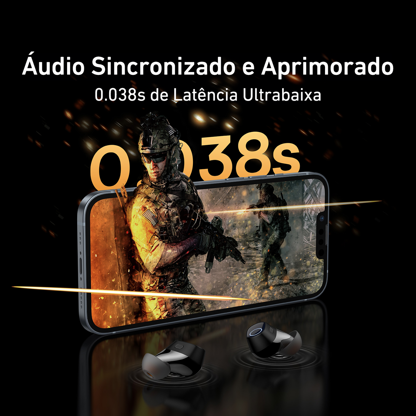 Fone De Ouvido Bluetooth Bowie Wm03 5.3 Tws - Preto