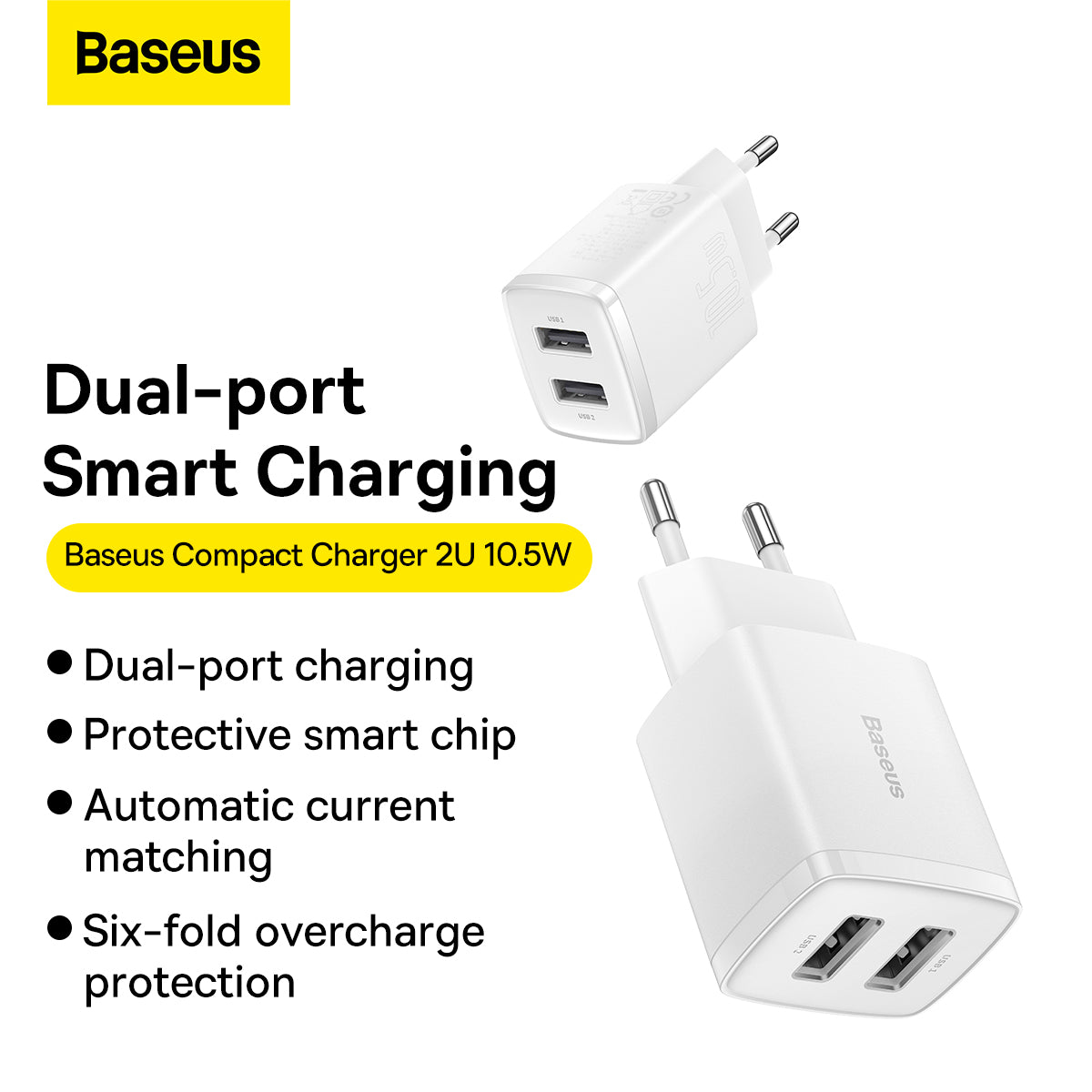 Carregador Baseus 10.5w 2x Usb Com Cabo Lightning 1m 2x Usb