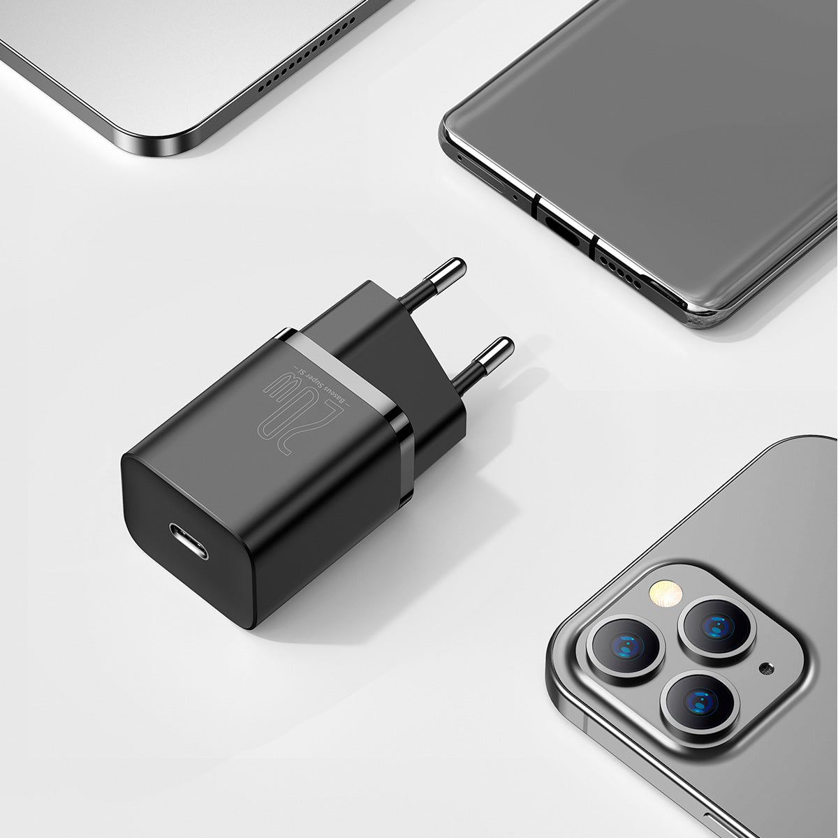 Carregador Baseus Super Si 20w Para iPhone e Android - Preto