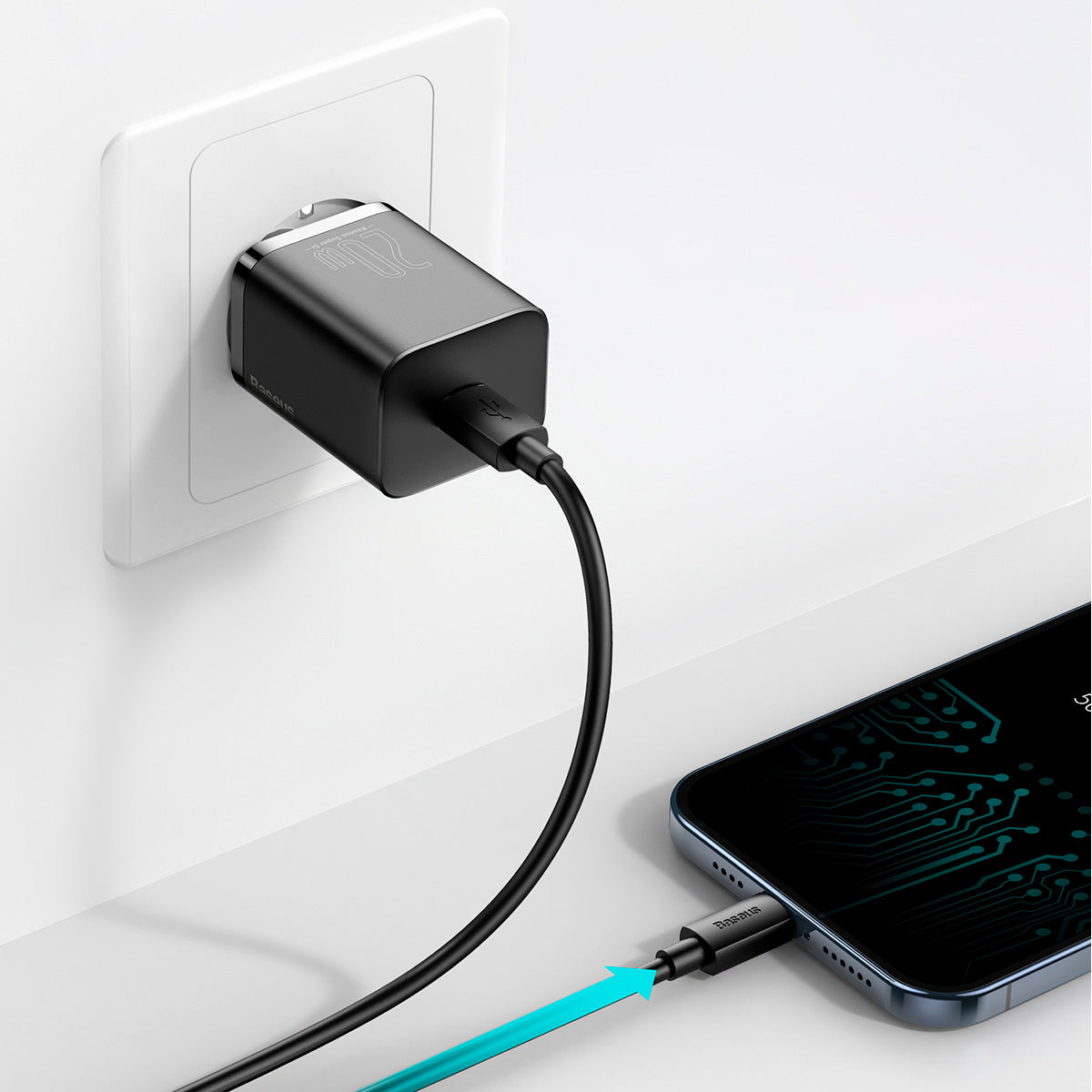 Carregador Baseus Super Si 20w Para iPhone e Android - Preto