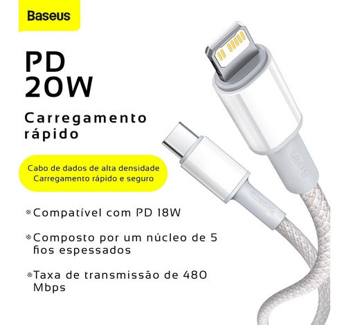 Cabo Usb-c /lightning Turbo P/ iPhone Pd 20w 1m