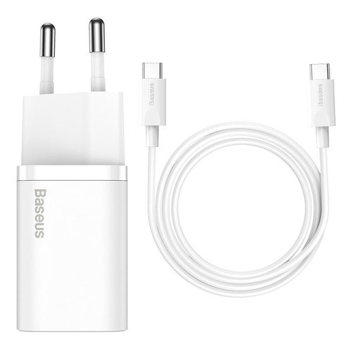 Carregador Rápido Usb-c Baseus Qc Pd 3.0 25w + Cabo Usb-c 1m