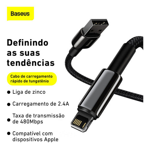 Cabo USB P/ Lightning Tungsten Fast Charging 2.4a 2m