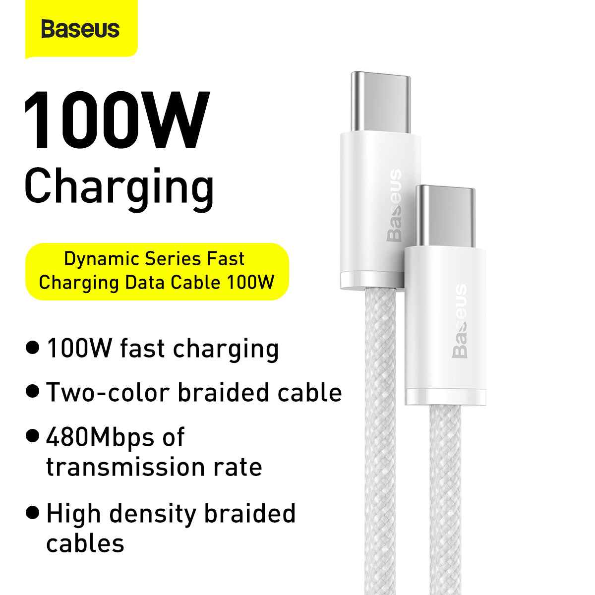 Cabo Turbo Baseus Usbc P/ Usb-c P/ iPhone 15 Android 100w 1m