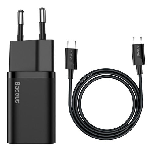 Carregador Rápido Usb-c Baseus Qc Pd 3.0 25w + Cabo Usb-c 1m