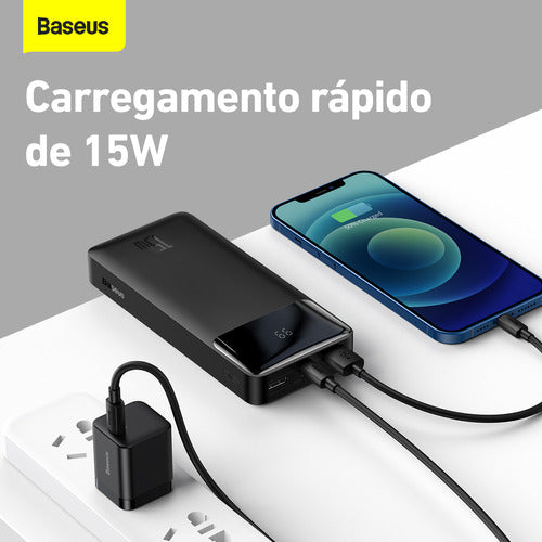 Power Bank Baseus 20.000mah 15w Com Indicador De Carga