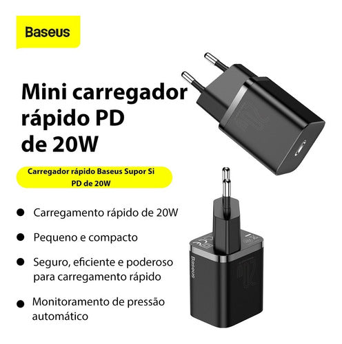 Carregador De Parede Rápido Tipo C Super Si Qc 20w