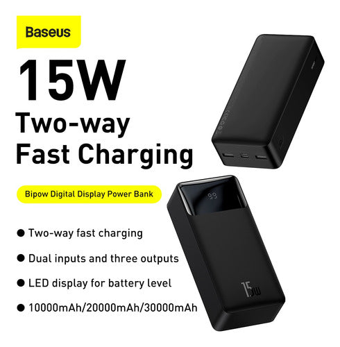 Power bank 30000mah 15w Display Digital Carga Rápida