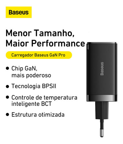 Carregador Macbook Turbo Gan5 Pro 65w + Cabo 1m